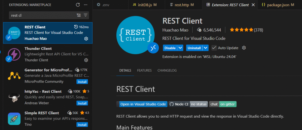 Testing APIs with REST Client in Visual Studio Code